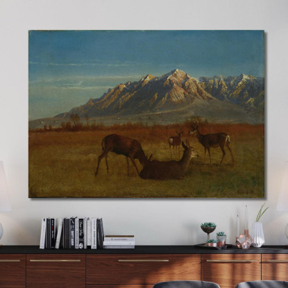 Cervi Nella Casa Di Montagna Albert Bierstadt abr19 quadro stampato su tela