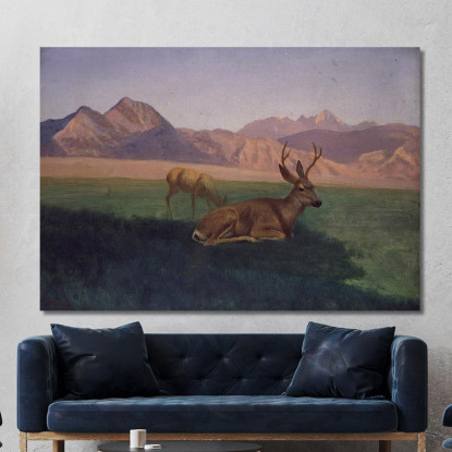 Cervo Albert Bierstadt abr20 quadro stampato su tela