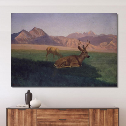 Cervo Albert Bierstadt abr20 quadro stampato su tela