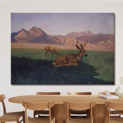 Cervo Albert Bierstadt abr20 quadro stampato su tela