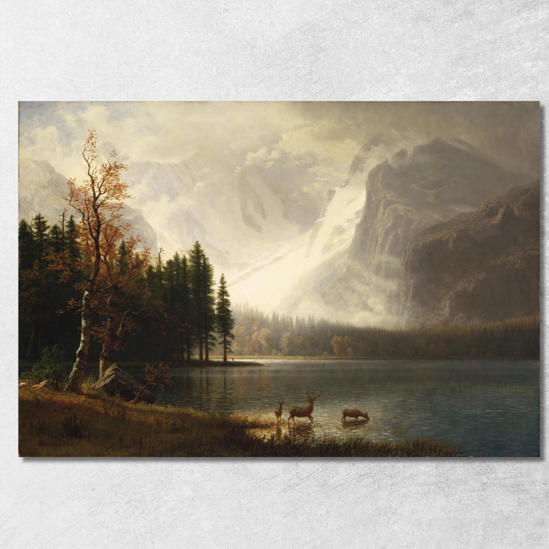 Estes Park Colorado Lago Whyte Albert Bierstadt abr22 quadro stampato su tela