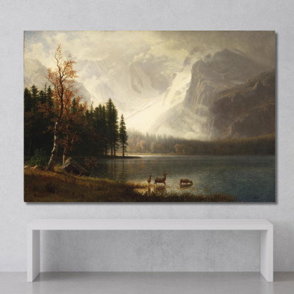 Estes Park Colorado Lago Whyte Albert Bierstadt abr22 quadro stampato su tela