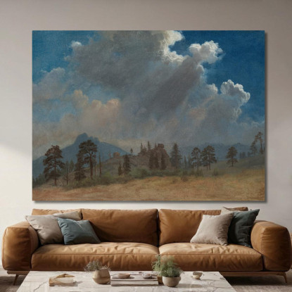 Abeti E Nuvole Temporalesche Albert Bierstadt abr24 quadro stampato su tela