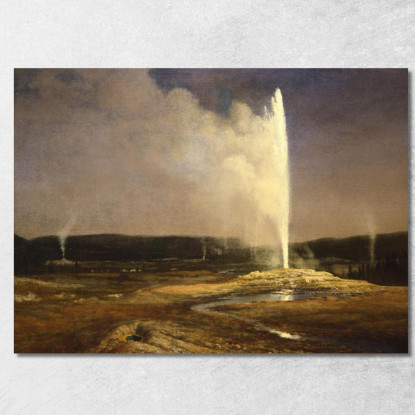 Geyser A Yellowstone Albert Bierstadt abr27 quadro stampato su tela