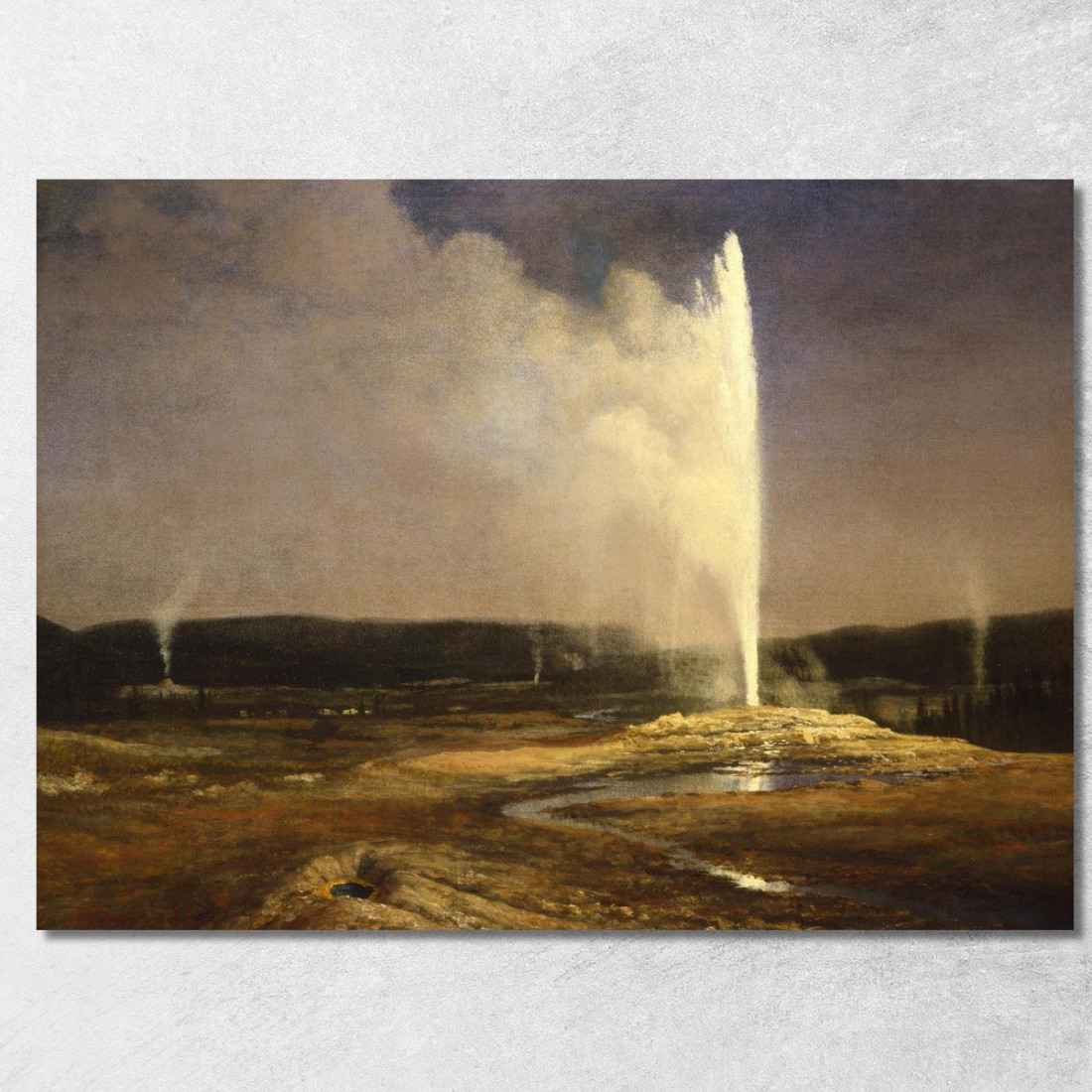 Geyser A Yellowstone Albert Bierstadt abr27 quadro stampato su tela