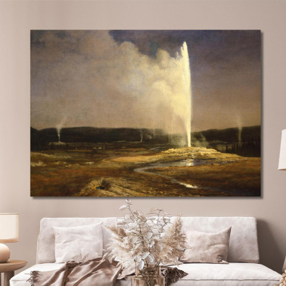 Geyser A Yellowstone Albert Bierstadt abr27 quadro stampato su tela