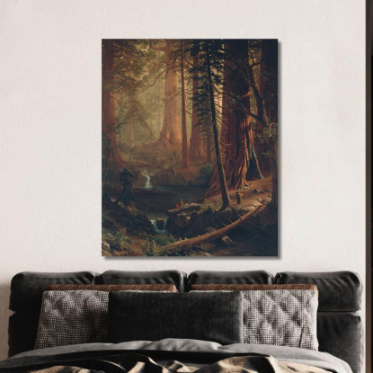 Sequoie Giganti Della California Albert Bierstadt abr28 quadro stampato su tela