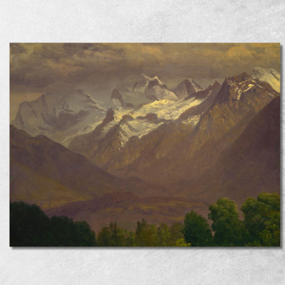 In Alta Montagna Albert Bierstadt abr32 quadro stampato su tela