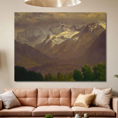 In Alta Montagna Albert Bierstadt abr32 quadro stampato su tela