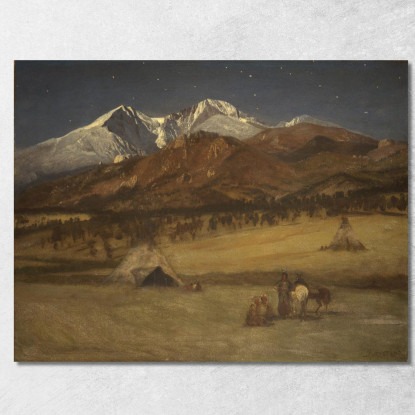 Serata Nell'Accampamento Indiano Albert Bierstadt abr35 quadro stampato su tela