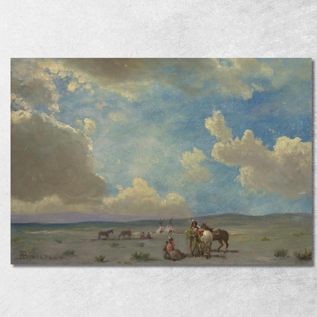 Accampamento Indiano Albert Bierstadt abr36 quadro stampato su tela