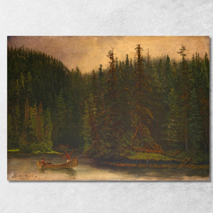 Cacciatori Indiani In Canoa Albert Bierstadt abr37 quadro stampato su tela
