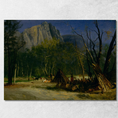 Indiani Nel Consiglio Della California Albert Bierstadt abr39 quadro stampato su tela