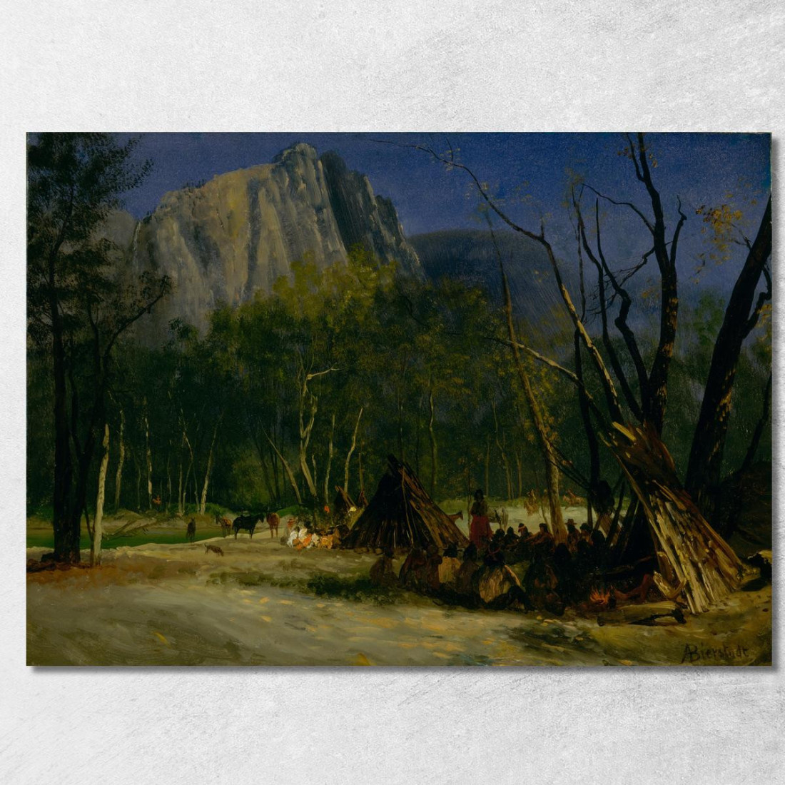 Indiani Nel Consiglio Della California Albert Bierstadt abr39 quadro stampato su tela