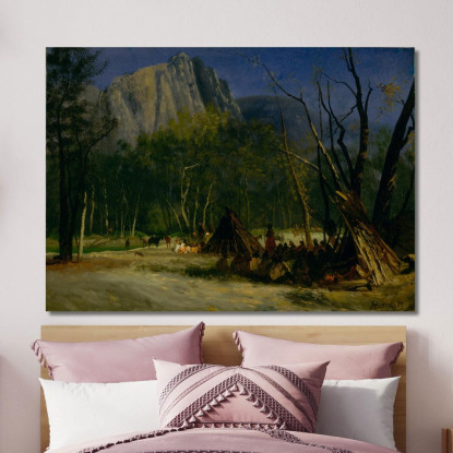 Indiani Nel Consiglio Della California Albert Bierstadt abr39 quadro stampato su tela