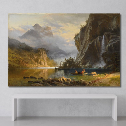 Pesca Subacquea Degli Indiani 2 Albert Bierstadt abr40 quadro stampato su tela