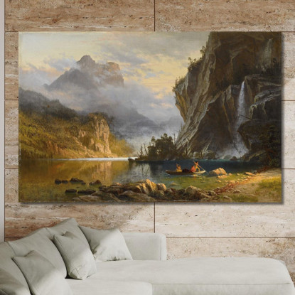 Pesca Subacquea Degli Indiani 2 Albert Bierstadt abr40 quadro stampato su tela