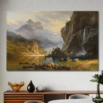 Pesca Subacquea Degli Indiani 2 Albert Bierstadt abr40 quadro stampato su tela