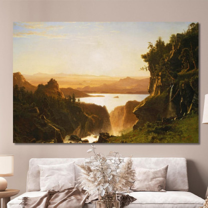 Gamma Wyoming Del Fiume Wind Island Del Lago Dell'Isola Albert Bierstadt abr41 quadro stampato su tela