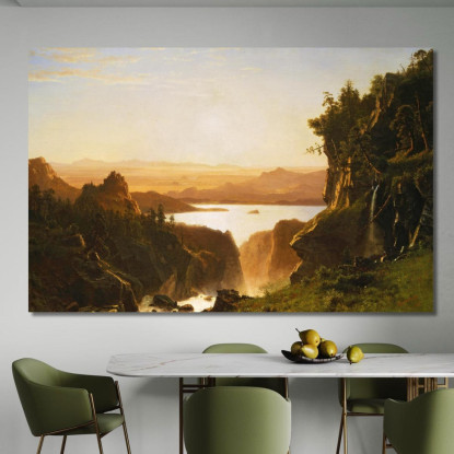 Gamma Wyoming Del Fiume Wind Island Del Lago Dell'Isola Albert Bierstadt abr41 quadro stampato su tela