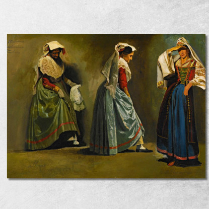 Studi Sul Costume Italiano Albert Bierstadt abr42 quadro stampato su tela