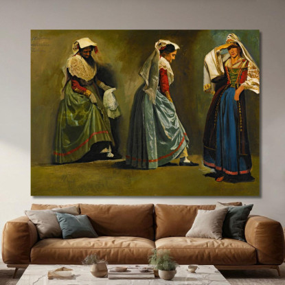 Studi Sul Costume Italiano Albert Bierstadt abr42 quadro stampato su tela