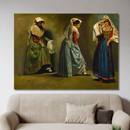 Studi Sul Costume Italiano Albert Bierstadt abr42 quadro stampato su tela