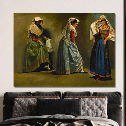 Studi Sul Costume Italiano Albert Bierstadt abr42 quadro stampato su tela