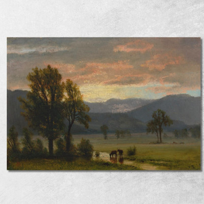 Paesaggio Con Bestiame Albert Bierstadt abr49 quadro stampato su tela