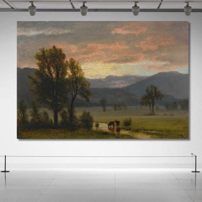 Paesaggio Con Bestiame Albert Bierstadt abr49 quadro stampato su tela