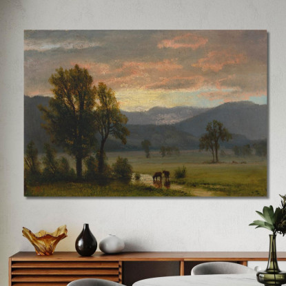 Paesaggio Con Bestiame Albert Bierstadt abr49 quadro stampato su tela