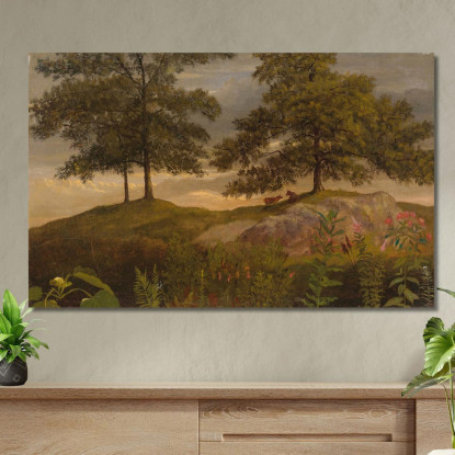 Paesaggio Con Mucche Albert Bierstadt abr50 quadro stampato su tela