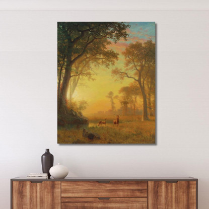 Luce Nella Foresta Albert Bierstadt abr54 quadro stampato su tela