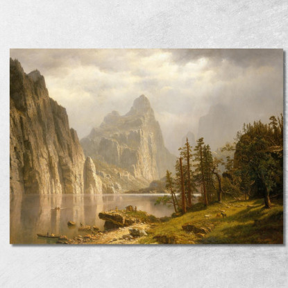Valle Yosemite Del Fiume Merced Albert Bierstadt abr57 quadro stampato su tela