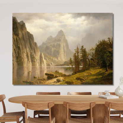 Valle Yosemite Del Fiume Merced Albert Bierstadt abr57 quadro stampato su tela