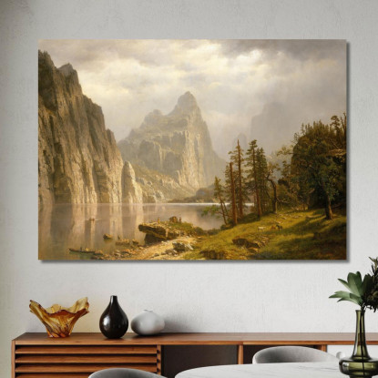 Valle Yosemite Del Fiume Merced Albert Bierstadt abr57 quadro stampato su tela
