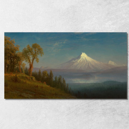 Monte Sant'Elena Fiume Columbia Oregon Albert Bierstadt abr63 quadro stampato su tela