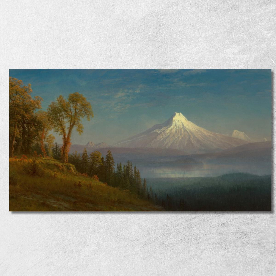 Monte Sant'Elena Fiume Columbia Oregon Albert Bierstadt abr63 quadro stampato su tela