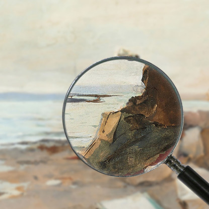 Pittore Della Donna In Riva Al Mare Alfred Stevens stal29 quadro stampato su tela