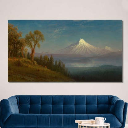 Monte Sant'Elena Fiume Columbia Oregon Albert Bierstadt abr63 quadro stampato su tela