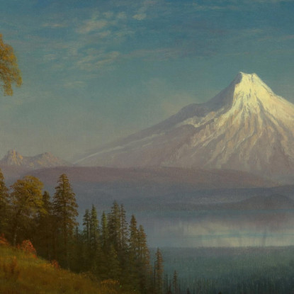 Monte Sant'Elena Fiume Columbia Oregon Albert Bierstadt abr63 quadro stampato su tela