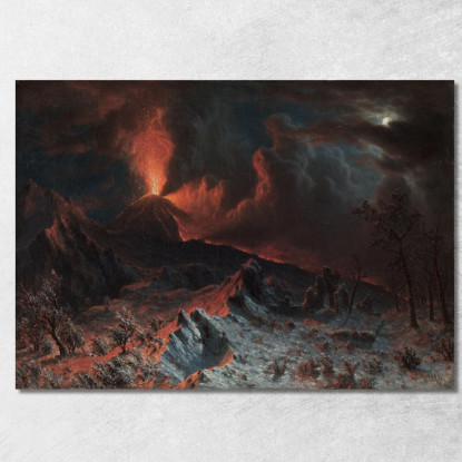 Il Vesuvio A Mezzanotte Albert Bierstadt abr65 quadro stampato su tela