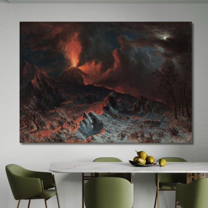 Il Vesuvio A Mezzanotte Albert Bierstadt abr65 quadro stampato su tela