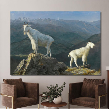 Capre Di Montagna Albert Bierstadt abr67 quadro stampato su tela