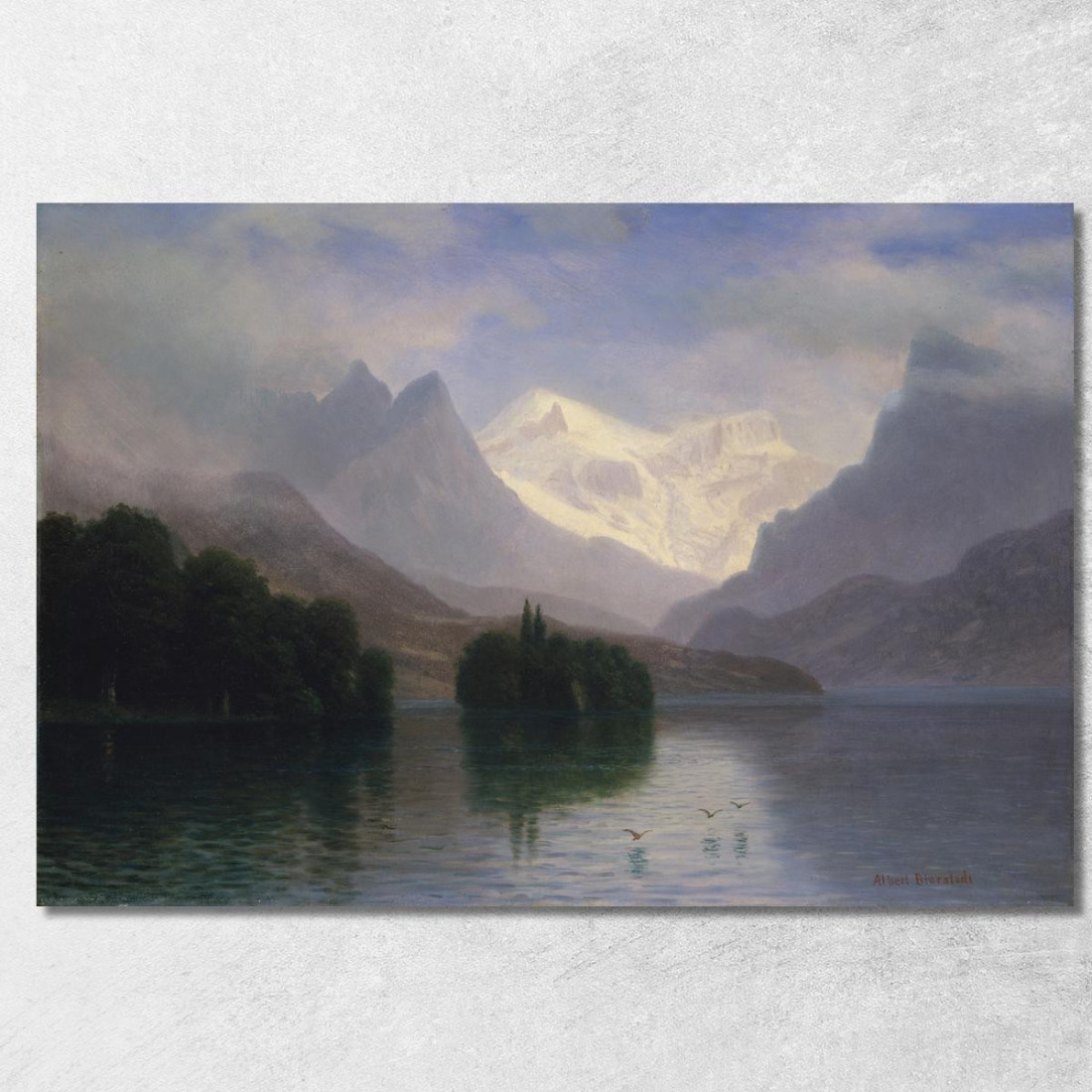 Scena Di Montagna Albert Bierstadt abr69 quadro stampato su tela