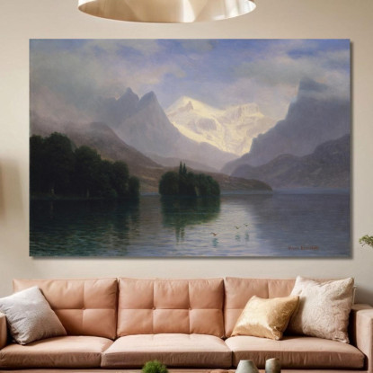 Scena Di Montagna Albert Bierstadt abr69 quadro stampato su tela