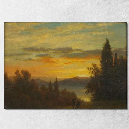 Sul Fiume Hudson Vicino A Irvington Albert Bierstadt abr76 quadro stampato su tela