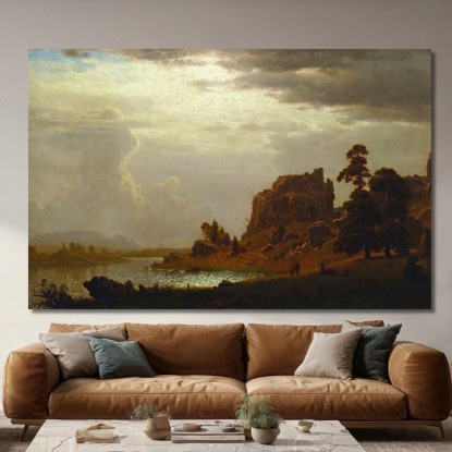 Sull'Acqua Dolce Vicino Alla Porta Del Diavolo Albert Bierstadt abr78 quadro stampato su tela