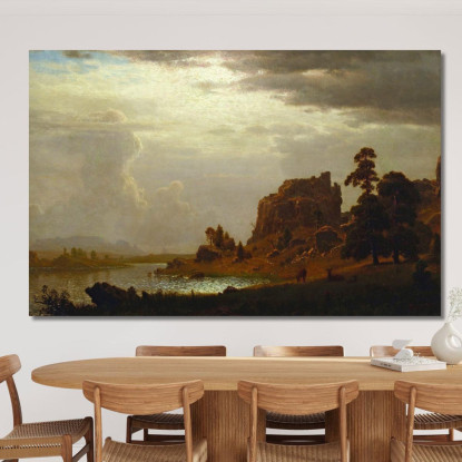 Sull'Acqua Dolce Vicino Alla Porta Del Diavolo Albert Bierstadt abr78 quadro stampato su tela