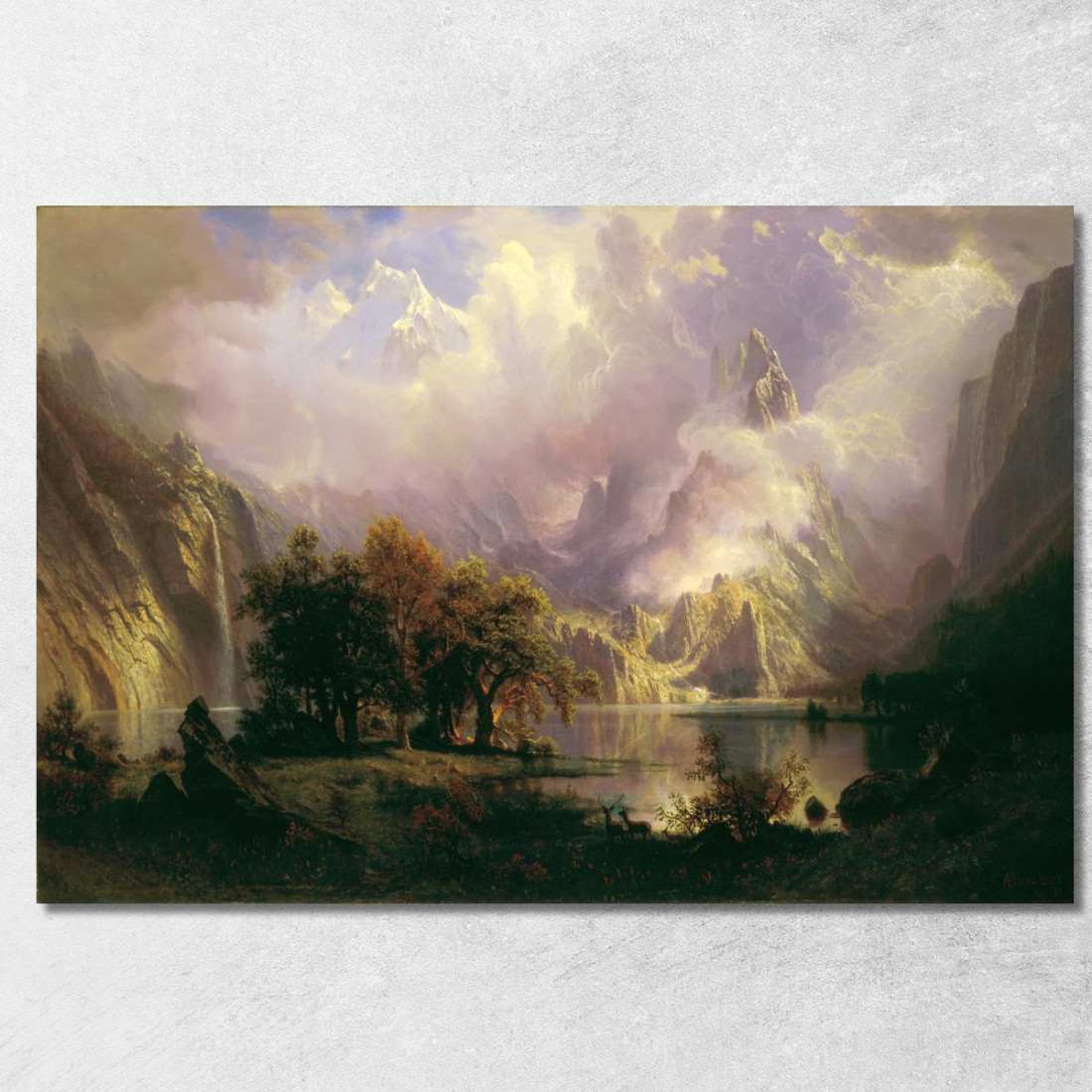 Paesaggio Della Montagna Rocciosa Albert Bierstadt abr83 quadro stampato su tela